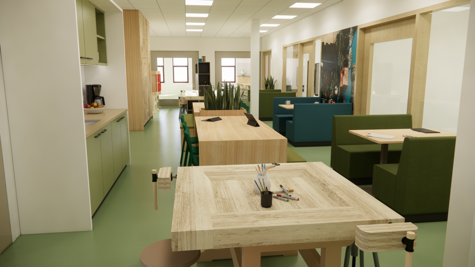 Ontwerp school Yulius leerplein maatwerkmeubels