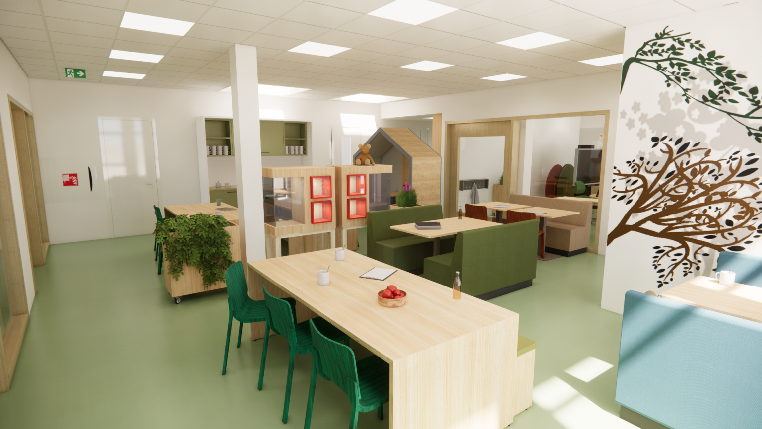 Ontwerp school Yulius rendering 3D